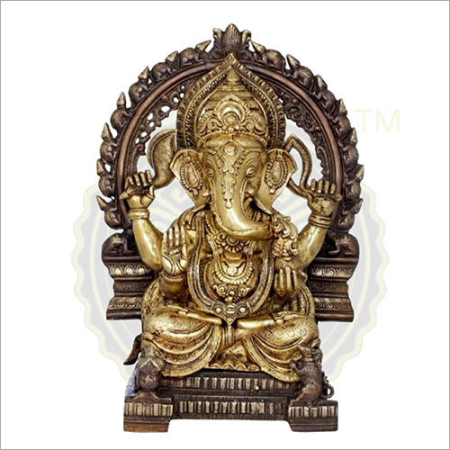 Brass Ganesh Statue - 6 Feet Height, Polished Gold Finish | Traditional Design, 220 kg Weight