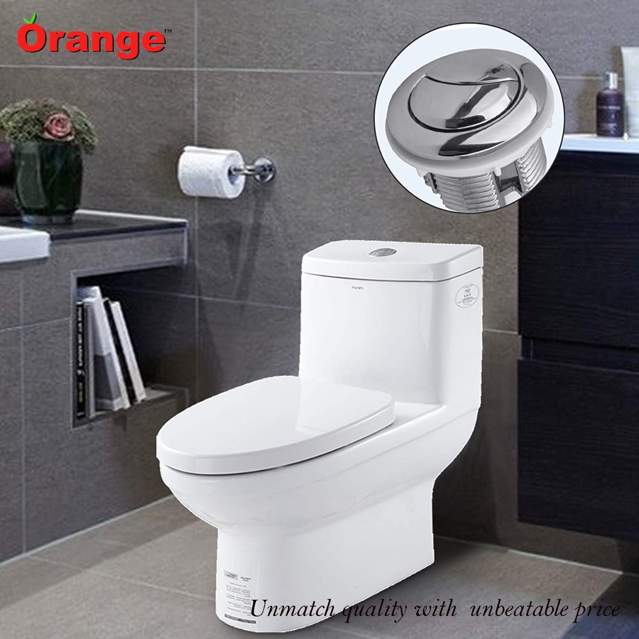 Bathroom Accessories Orange 38mm Push Button With Sticks