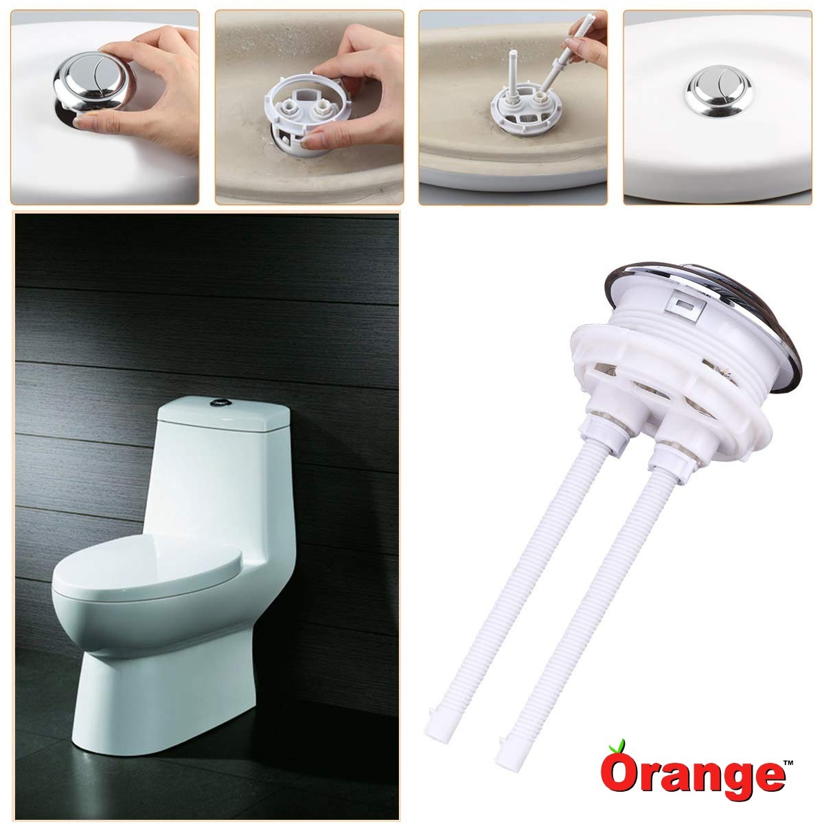 Bathroom Accessories Orange 38mm Push Button With Sticks