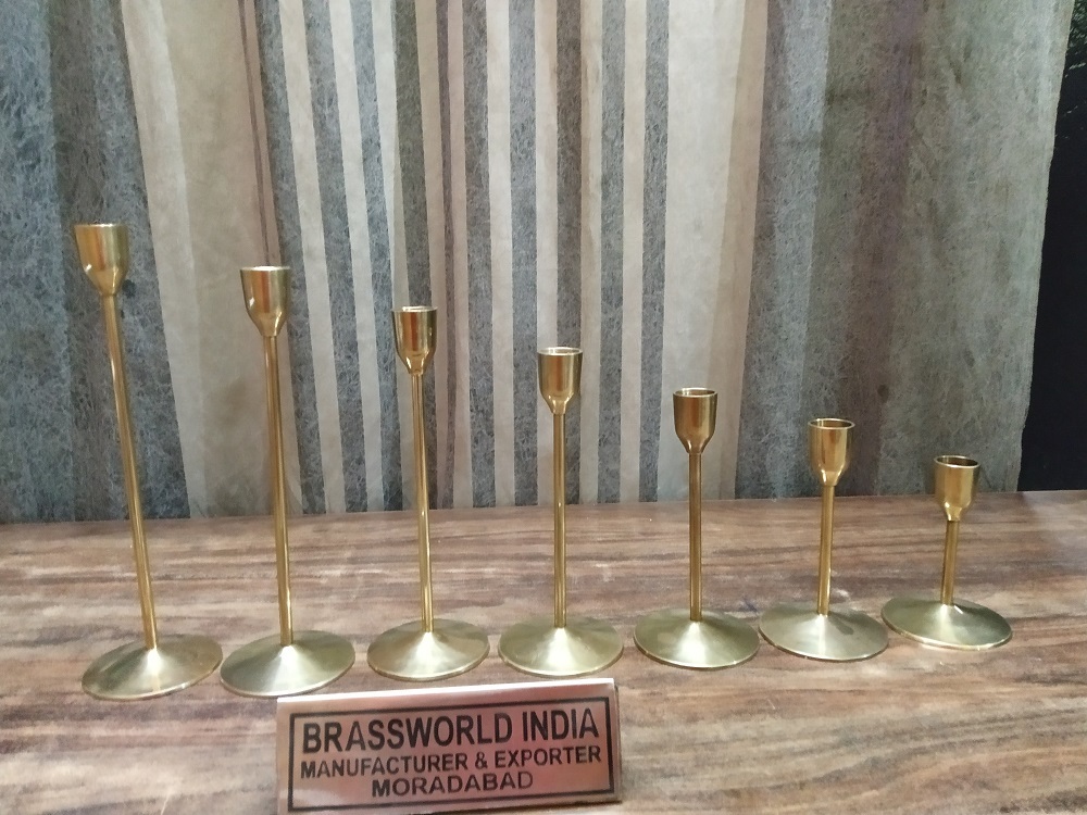 Taper Brass Candle Holder Set Of Seven