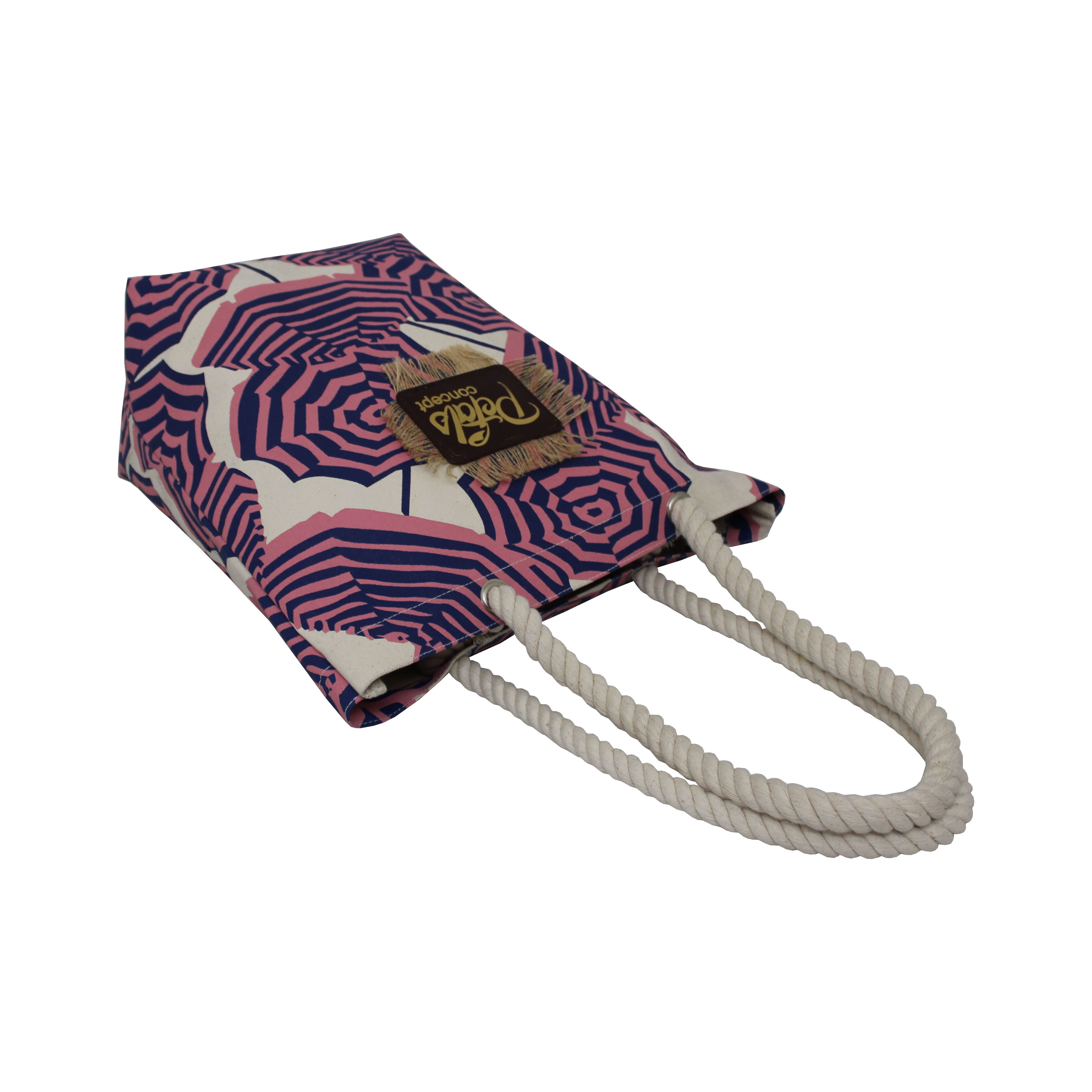 12 Oz Natural Canvas Beach Bag With Twisted Rope Handle Capacity: 8 Kgs Kg/day