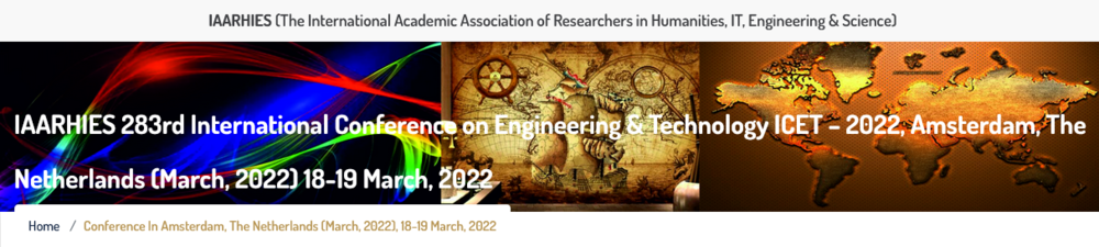 IAARHIES 283rd International Conference on Engineering  and Technology  ICET  2022