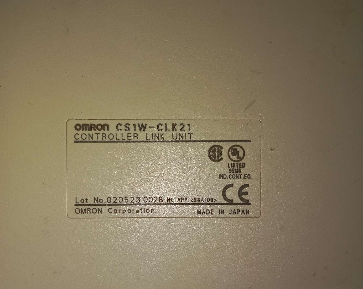 Omron Controller Link Unit Cs1w-clk21