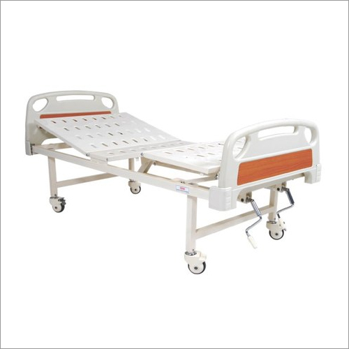 Hospital Fowler Mechanical Bed - MS Tube Frame 2090L x 910W x 600H MM | ABS Panels, Telescopic IV Rod, Safety Side Railings