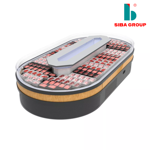 Hot Selling Open Fresh Meat Display - Steel, 3900x2100x890 mm | Ideal for Restaurants and Supermarkets, Electric Power Source