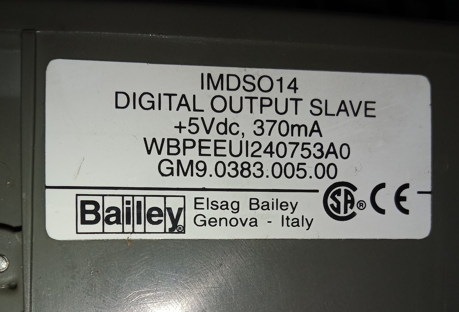 Bailey Digital Output Module Imds014
