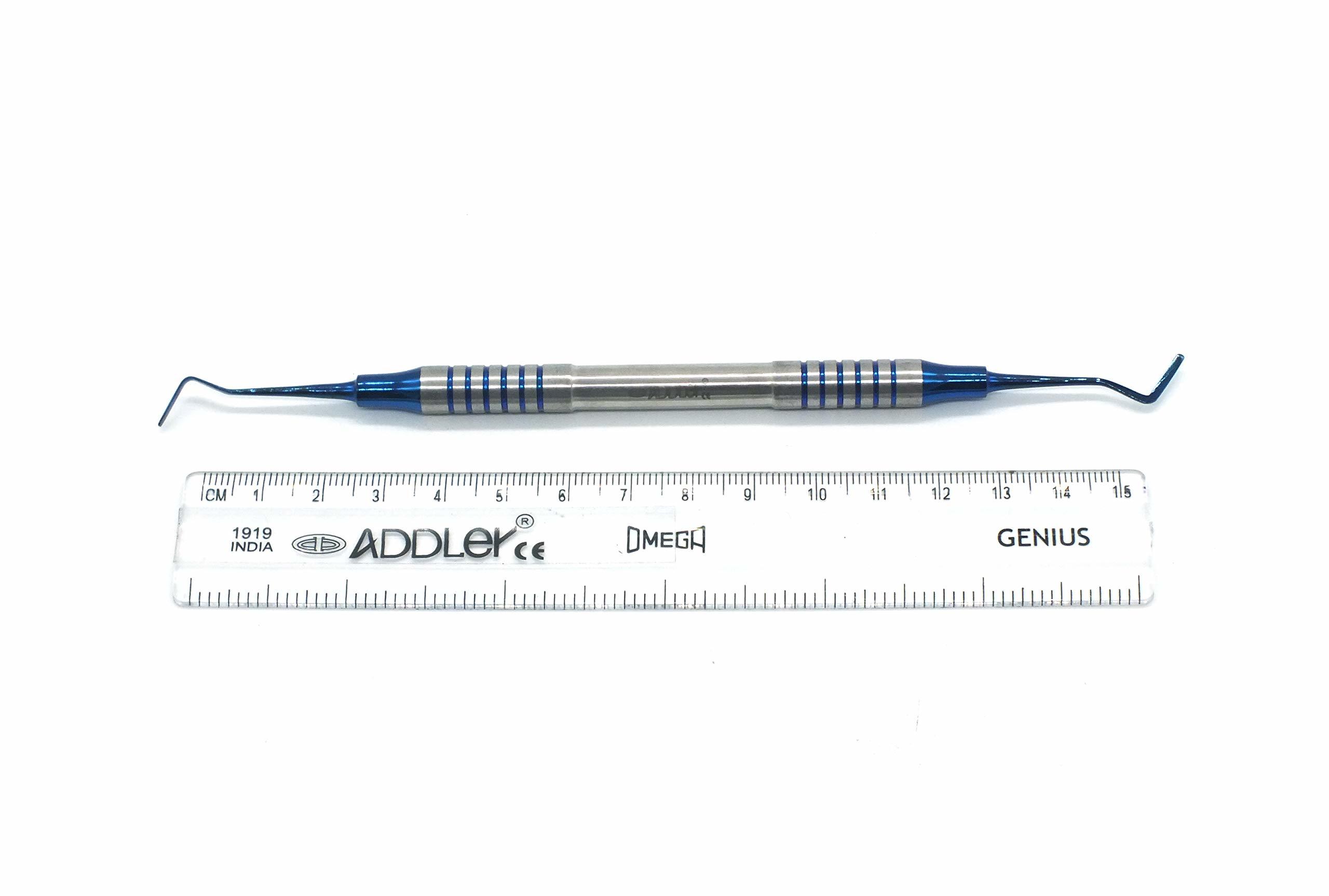 Addler Dental Premium Composite Non Stick Blue Titanium Coated Hollow Light Weight No Slip, No Rust, 9 Mm, Dia Handle Kit Of 6 Filling Instrument For Glass Ionomer Application. - Dimension (L*w*h): 18*1*1 Centimeter (Cm)