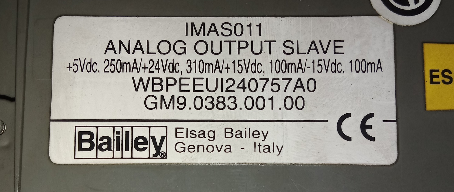 Bailey Analog Output Module Imas011
