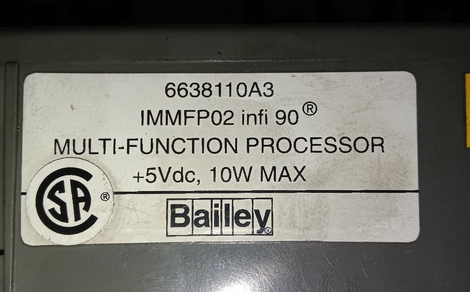 Bailey Multi Function Processor Immfp02