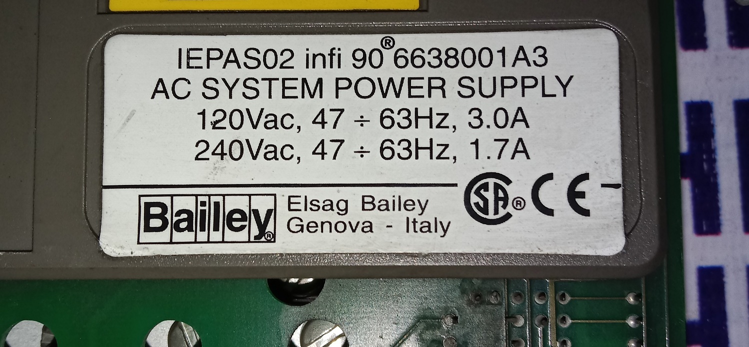 Bailey System Power Supply Iepas02