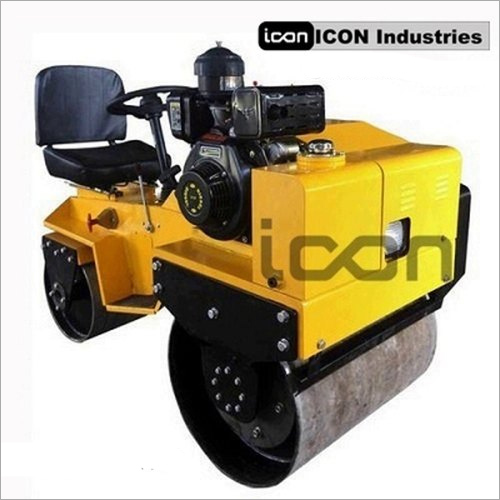 Ride On Mini Vibratory Roller - Stainless Steel, 2000mm x 1000mm x 1400mm, Yellow | Hydraulic Steering, 30 kN Centrifugal Force, Maintenance-Free, 8.4 HP Honda/Greaves Engine