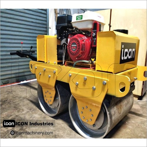 Baby Roller Earth Compactor - Stainless Steel, 2460mm X 750mm X 1800mm, Yellow | Hydrostatic Travel, 20 Kn Centrifugal Force, 35l Water Tank