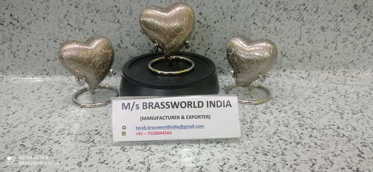 Brass Full Engraved Heart Cremation Urn Funeral Supplies