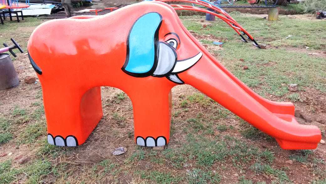 Frp Elephant Slide - 6ft X 2ft X 3.25ft | Safe Outdoor Playground Equipment For Ages 3 To 14