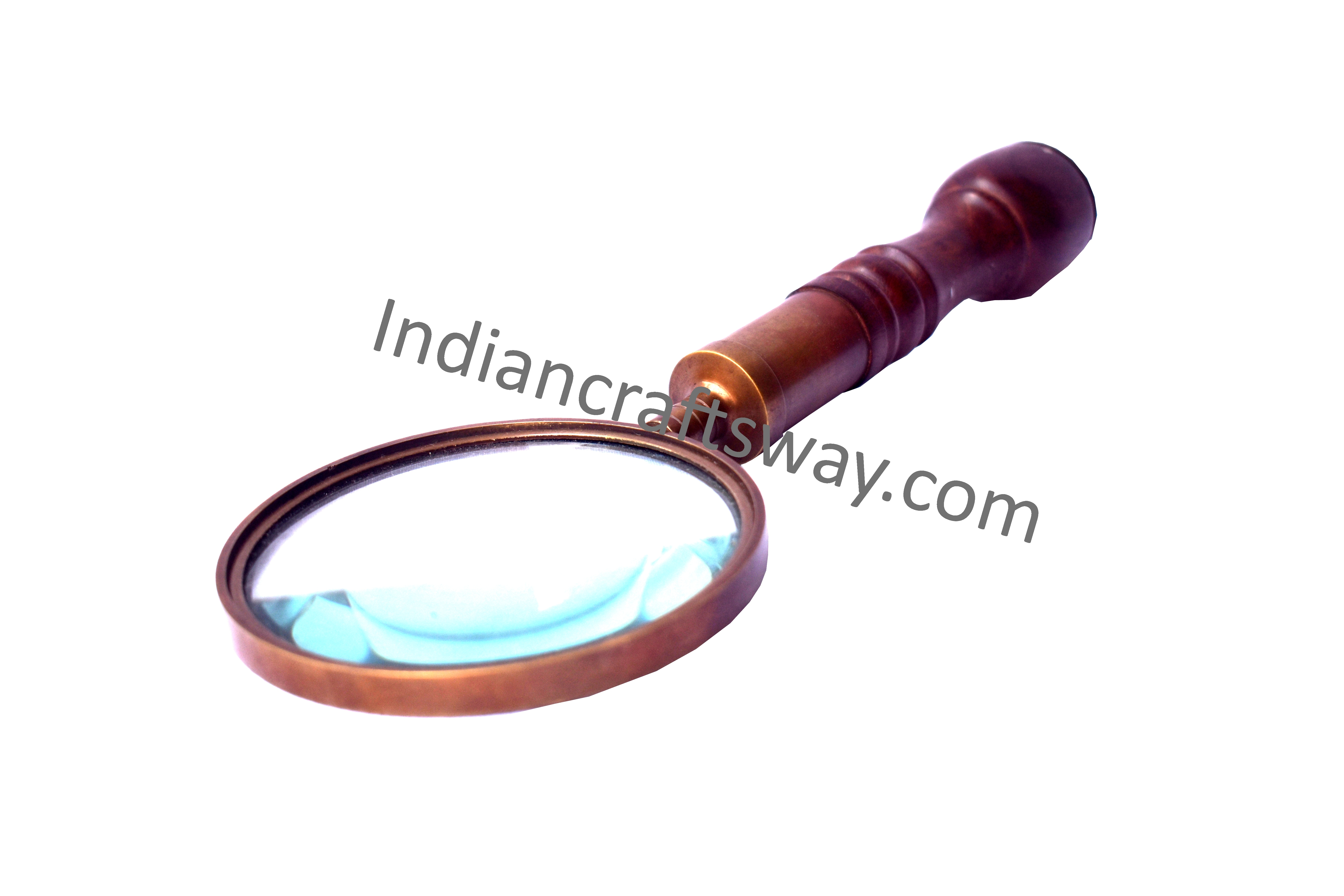 Antique Brass Magnifying With Handle Compass Ba Finish - Color: Brown