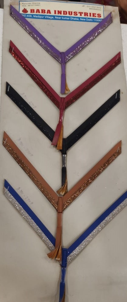 Ladies Footwear Upper Straps V Shape - Leather & Synthetic Materials, 20 Mm Dimensions , Available In Various Colors