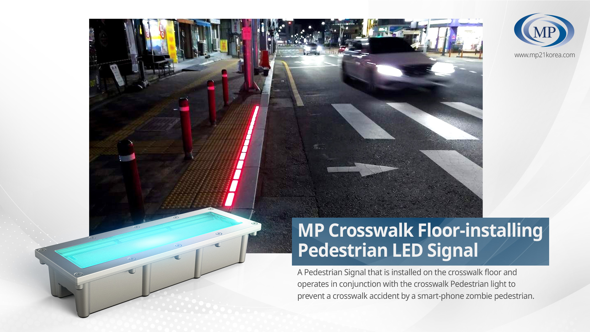 Solar Led Road Safety Products / Solar(optional) Led Crosswalk Floor-installing Traffic Signal