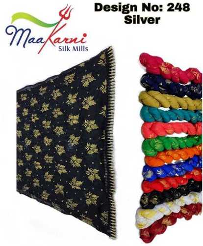 Fancy Ladies Silver Dupatta - Chinnon Foil Fabric, 2.25 Mtr Length, 10 Colors Available | Embroidered Pattern, Washable for All Seasons