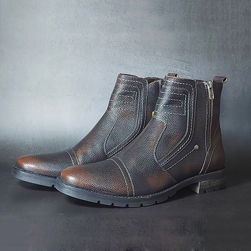 Brown Zip Up Men's Boot