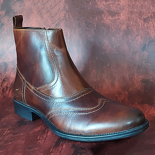 Tan Zip Up Men's Boot