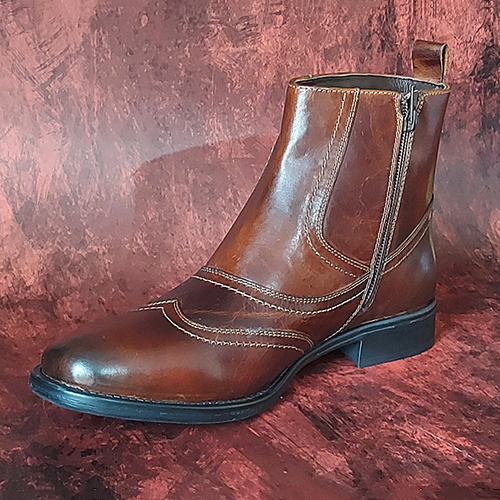 Tan Zip Up Men's Boot