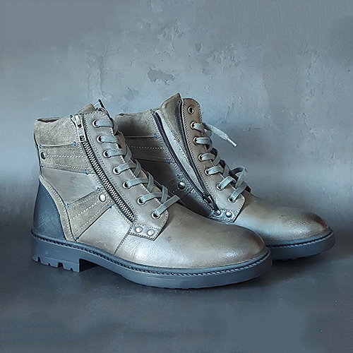Grey Lace Up Men's Boot