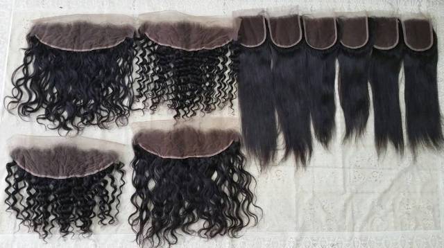 Natural Wave Lace Frontal Human Hair Extensions - Human Hair Type: Indian