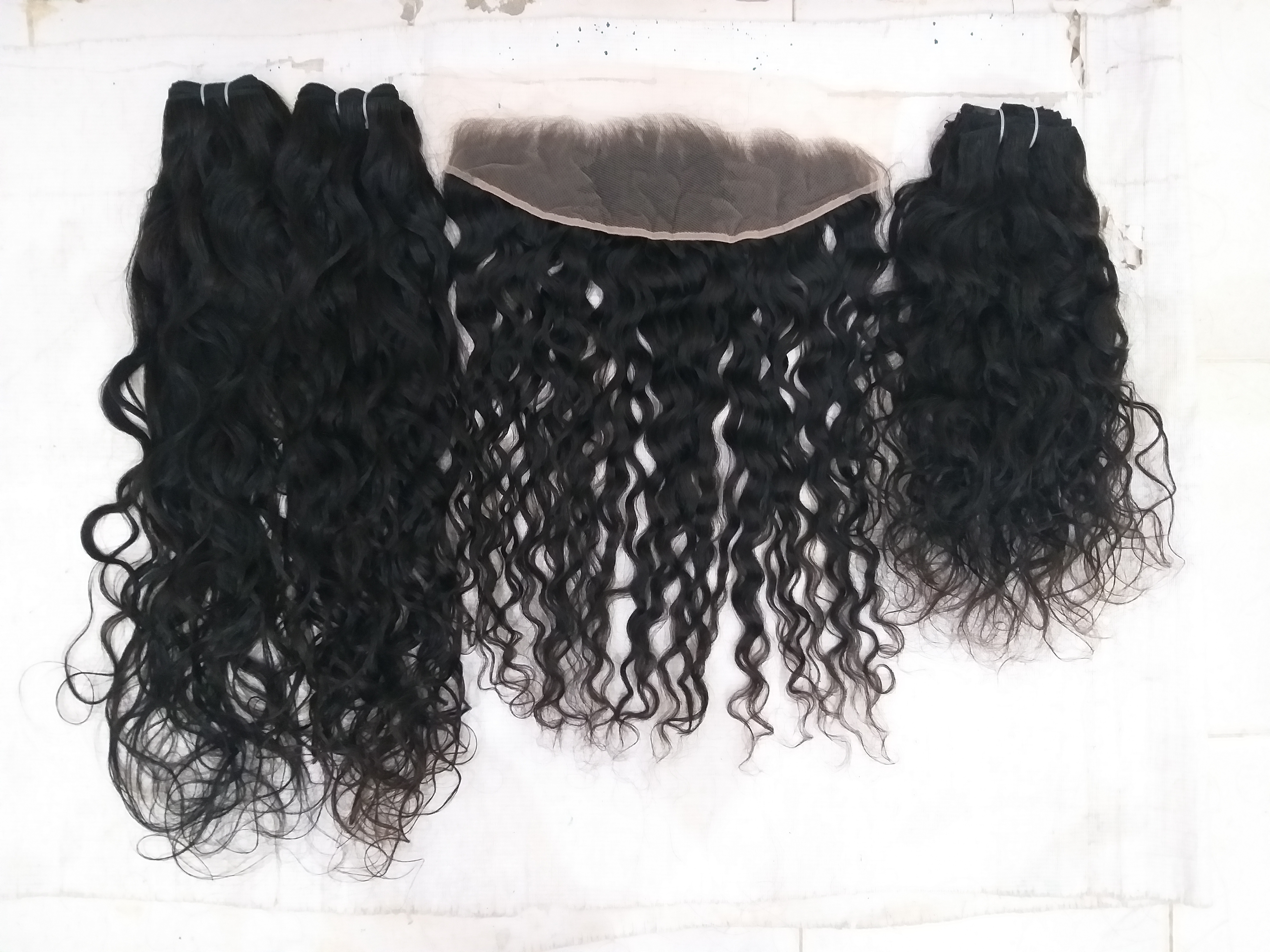 Natural Wave Lace Frontal Human Hair Extensions - Human Hair Type: Indian