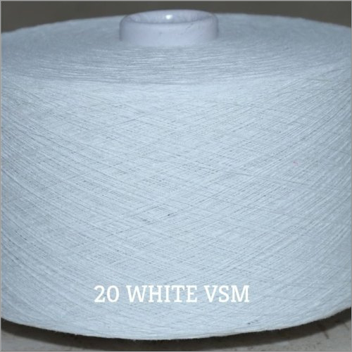 20 White Color Vsm Cotton Yarn - 100% Cotton, 3 Kg Roll , Yarn Character: Dyed, Application: Textile Industry, Soft & Resilient Fabric Quality