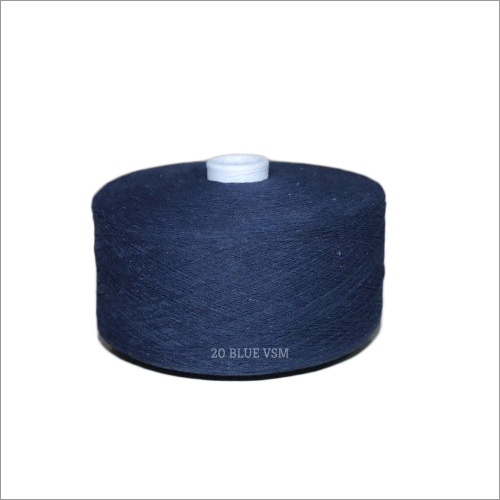 20 Blue Color Vsm Cotton Yarn - 3 Kg Roll, 100% Cotton Material, Dyed Yarn For Textile Industry, Soft And Comfortable Garment Production