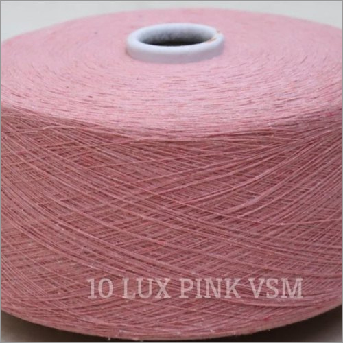 Lux Pink Cotton Yarn - 10 Count, 100% Cotton Material, 3 Kg Roll Packaging, Dyed In Lux Pink Color For Textile Industry Applications