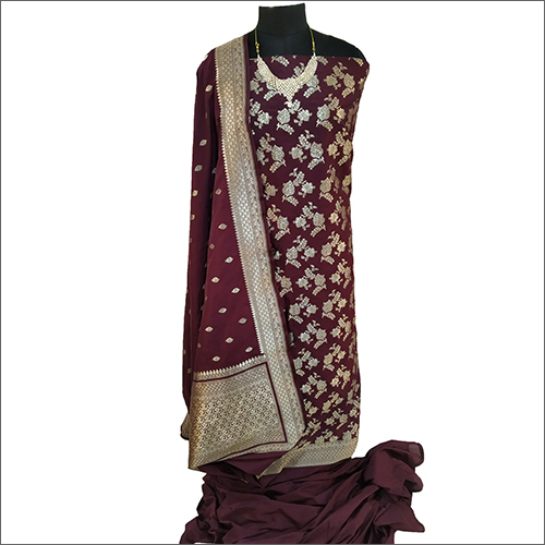 गोल्डन ब्राउन बनारसी सूट