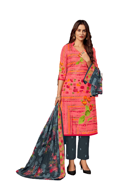 Pure Cotton Printed Unstitched Ladies Suit