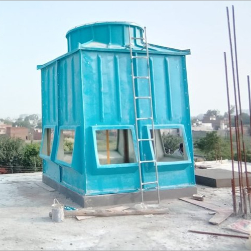 FRP Square Shape Cooling Tower - Customizable Dimensions, Low Noise Level | Axial Fan, Three-phase Motor, Variable Cooling Capacity