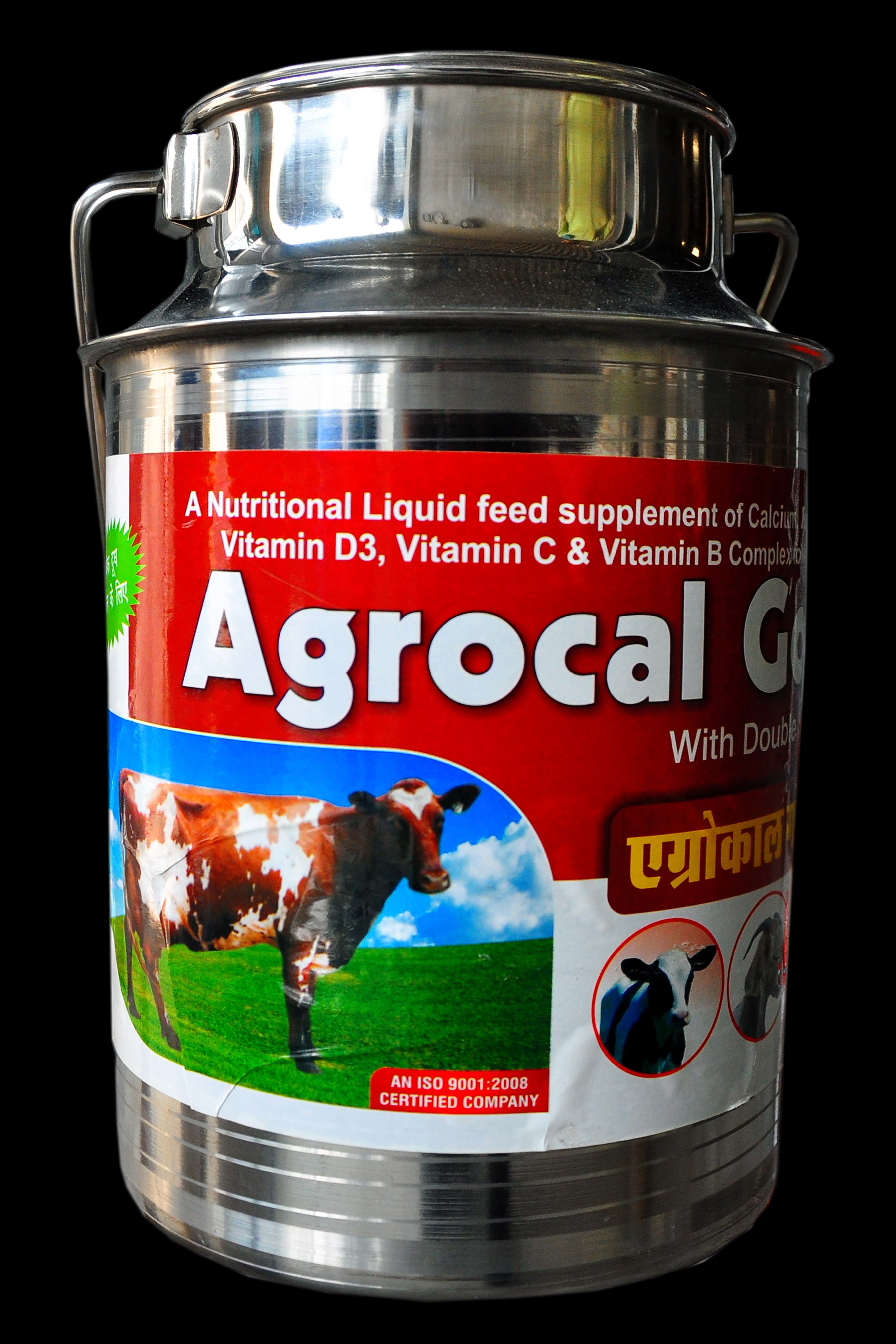 Agrocal Gold - Liquid Calcium Supplement For Animals - Erythrocine Color, Sweet Strawberry Fragrance, Enhanced With Phosphorus, Vitamin D3, Vitamin C, And Chromium, 3-year Shelf Life, Suitable For Cattle, Calves, Goats, Sheep, Pigs And Poultry
