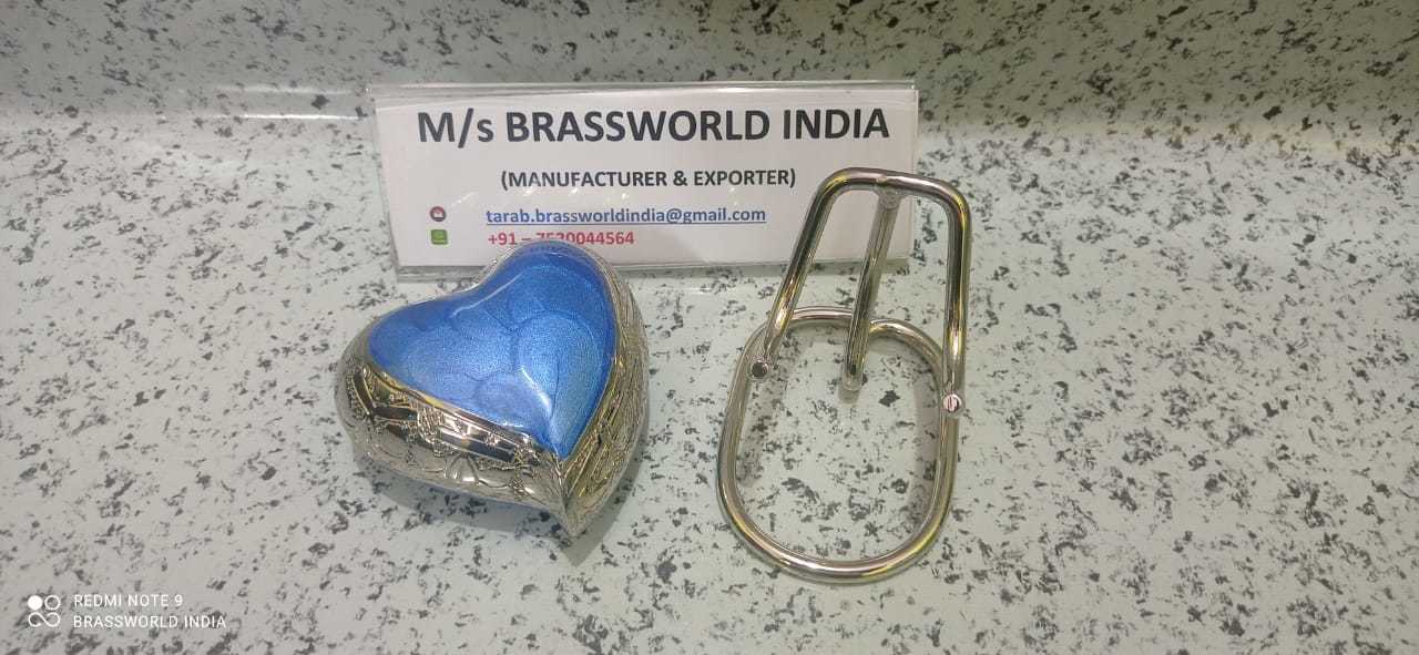 Brass Blue Heart Keepsake Cremation Urn Funeral Supplies