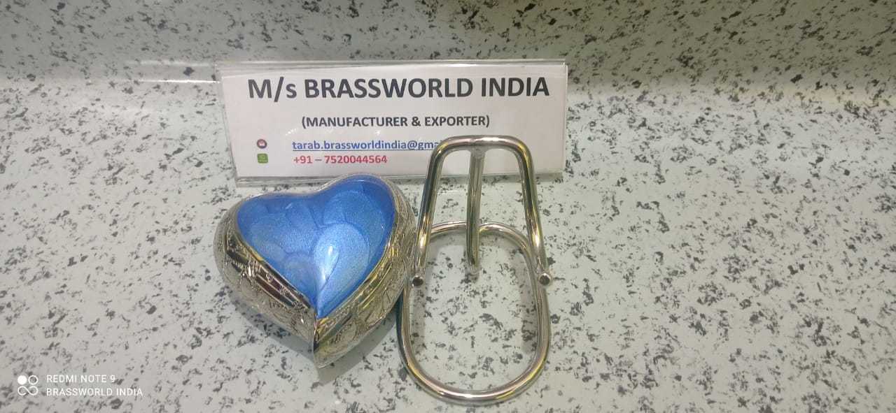 Brass Blue Heart Keepsake Cremation Urn Funeral Supplies