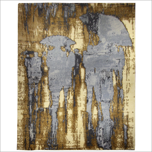 Hand Knotted Modern Wool And Viscose Carpet