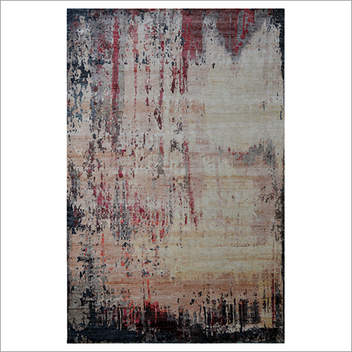Hand Knotted Modern Wool And Viscose Carpet