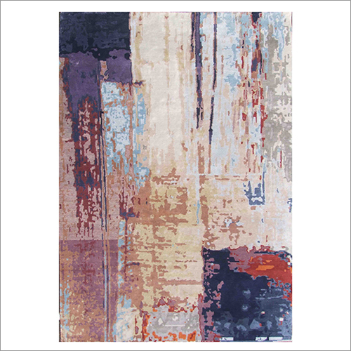 Hand Knotted Modern Wool And Viscose Carpet