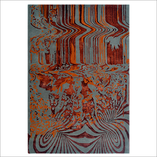 Hand Tufted Abstract Wool And Viscose Carpet