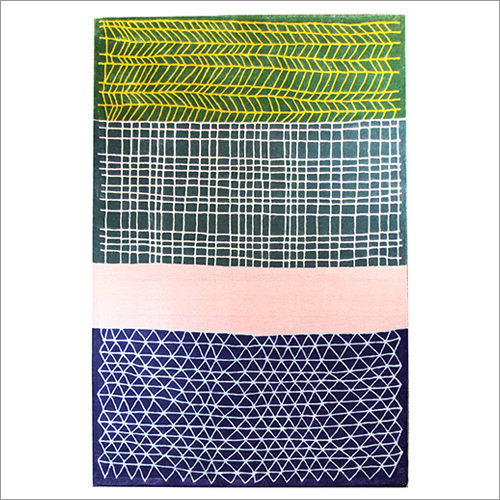 Hand Tufted Geometrical Wool And Viscose Carpet