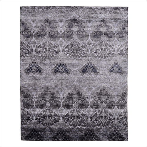 Hand Knotted Contemporary Wool And Viscose Carpet
