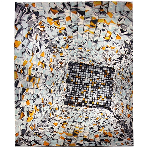 Hand Knotted Abstract Bamboo Silk Carpet