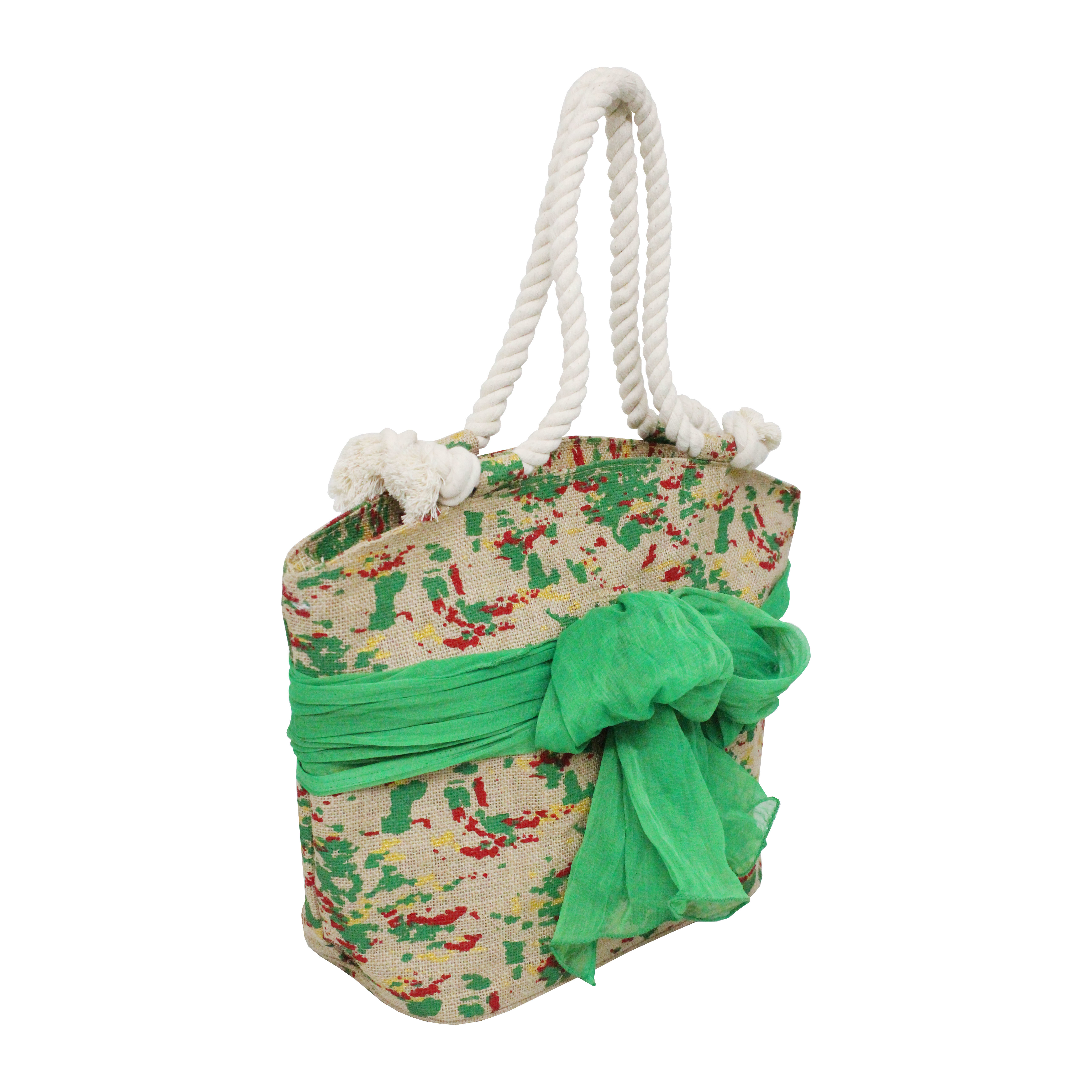 Available In All Color Pp Laminated Jute Beach Bag With Twisted Rope Handle