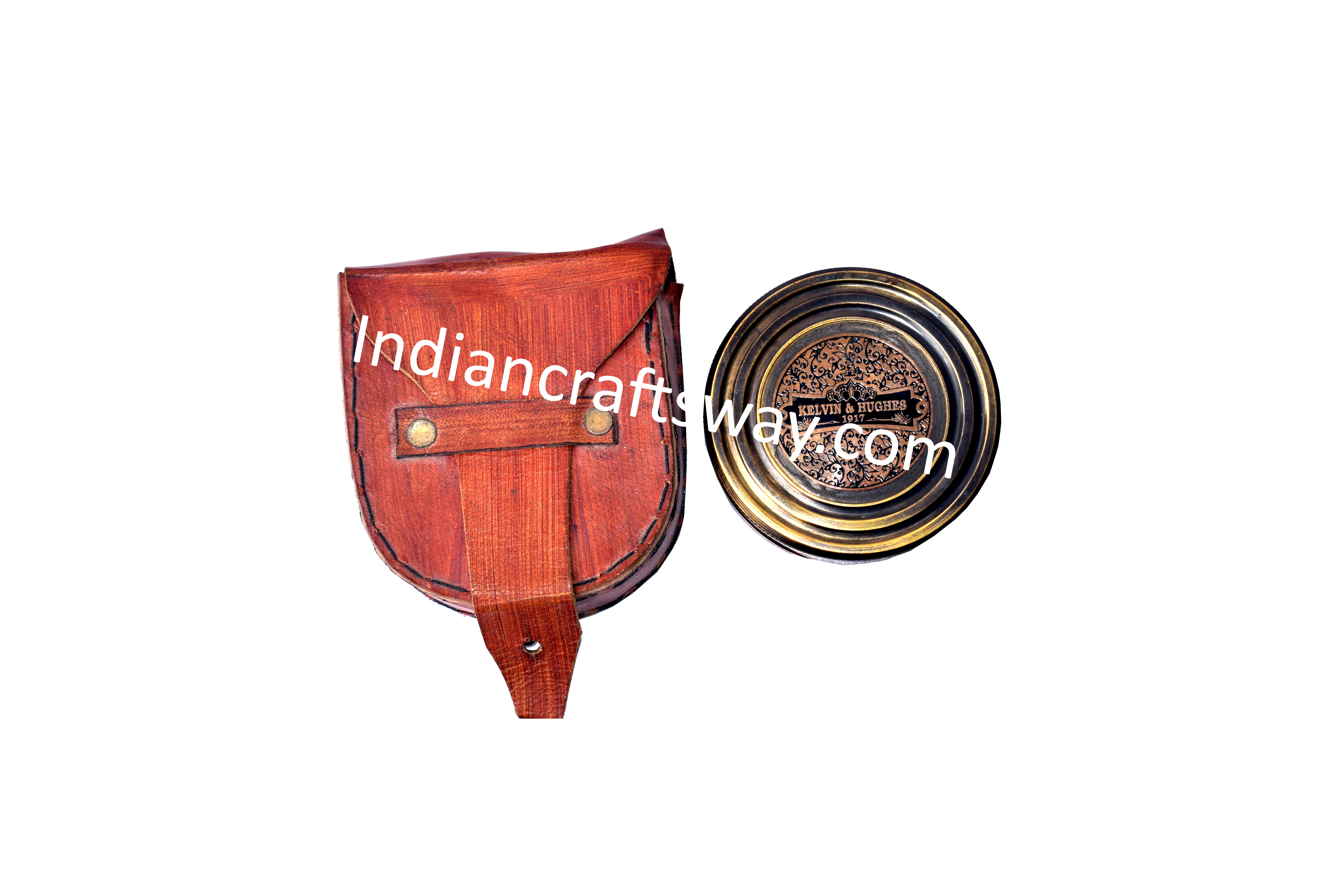 Antique Brass Pocket Compass With Glass Print 2 Tone Copper Dial 3 - Color: Multi