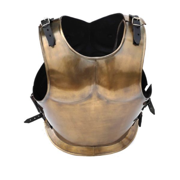 Spartan Muscle Jacket - Mild Steel, Fits Up To 48 Chest Size | Handmade, Lightweight Design With Leather Straps, Ideal For Reenactment And Larp