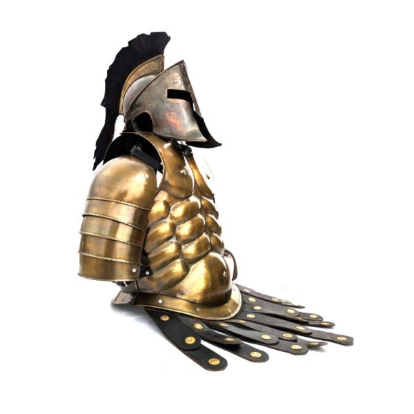 Spartan Muscle Jacket - Mild Steel, Fits Up To 48 Chest Size | Handmade, Lightweight Design With Leather Straps, Ideal For Reenactment And Larp