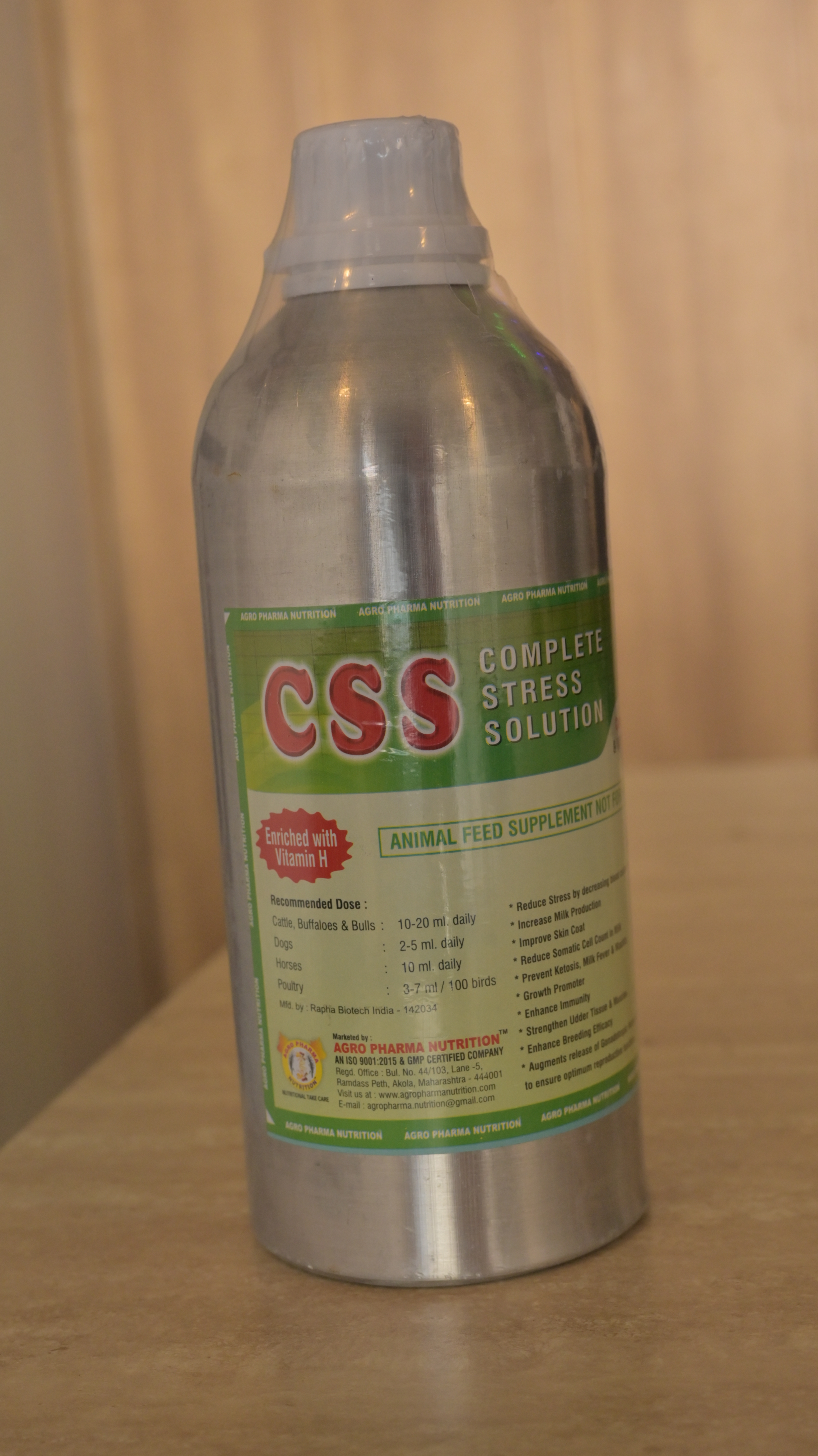 Complete Stress Solution - Liquid Supplement | Vitamins A, D3, E, C, H, K & Minerals, Precise Composition, Fresh Texture, 3-year Shelf Life
