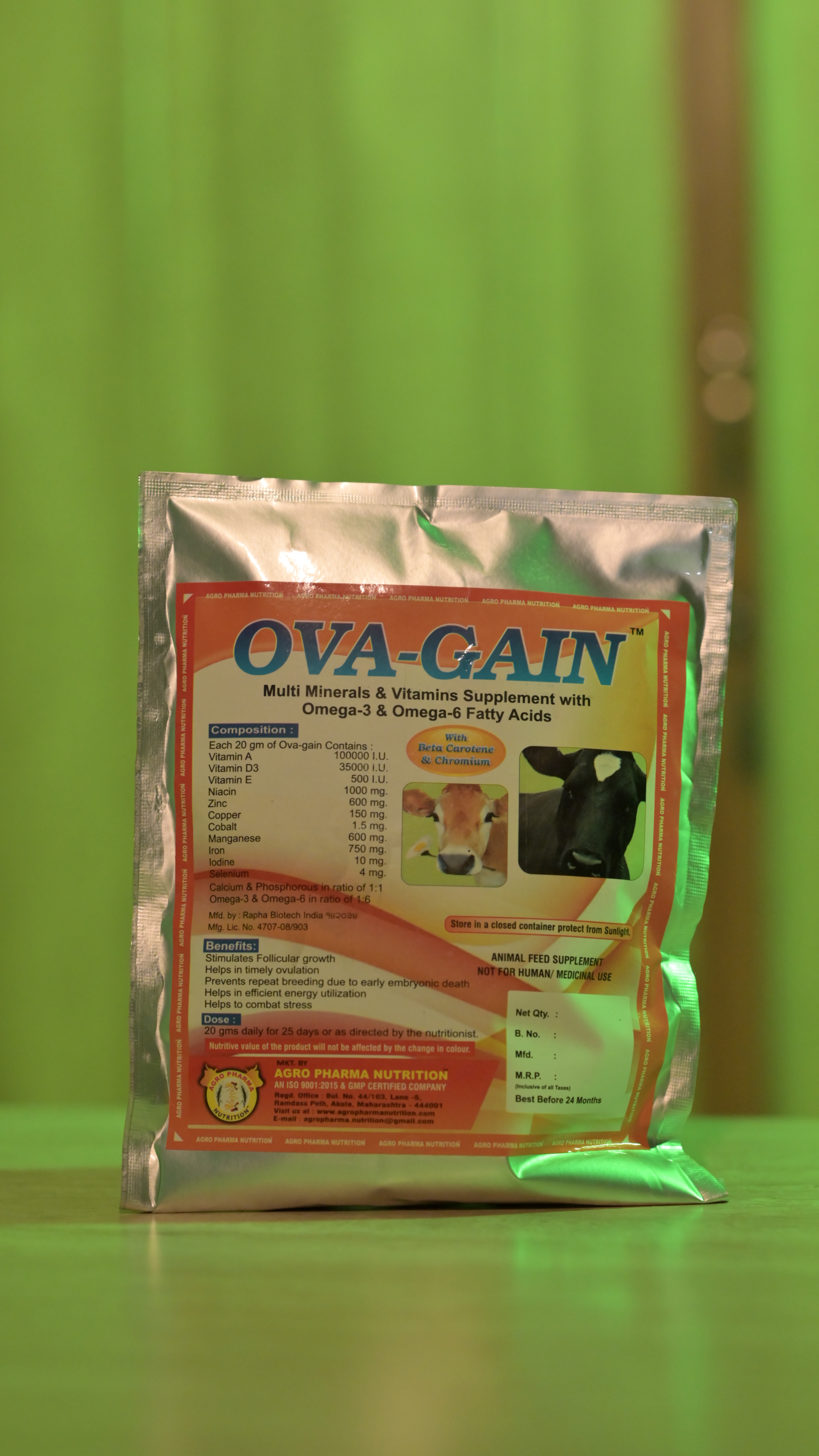 Ova Gain - 500 Gm Powder, 20 Gm Dosage For 25 Days | Sweet Smelling, Promotes Follicular Growth, Rich In Vitamins And Minerals